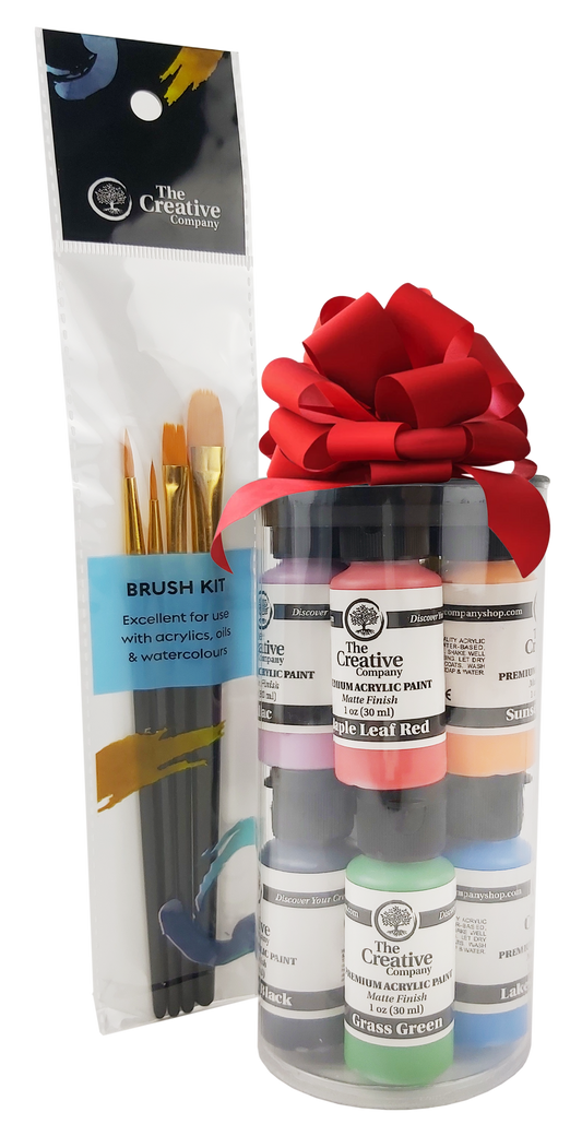 Paint Sampler Tube 1 - x10 30ml Paints with 4 Piece Brush Pack