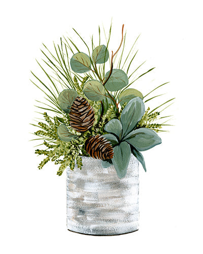 Farmhouse Christmas Rustic Centerpiece Print by Yvette St. Amant