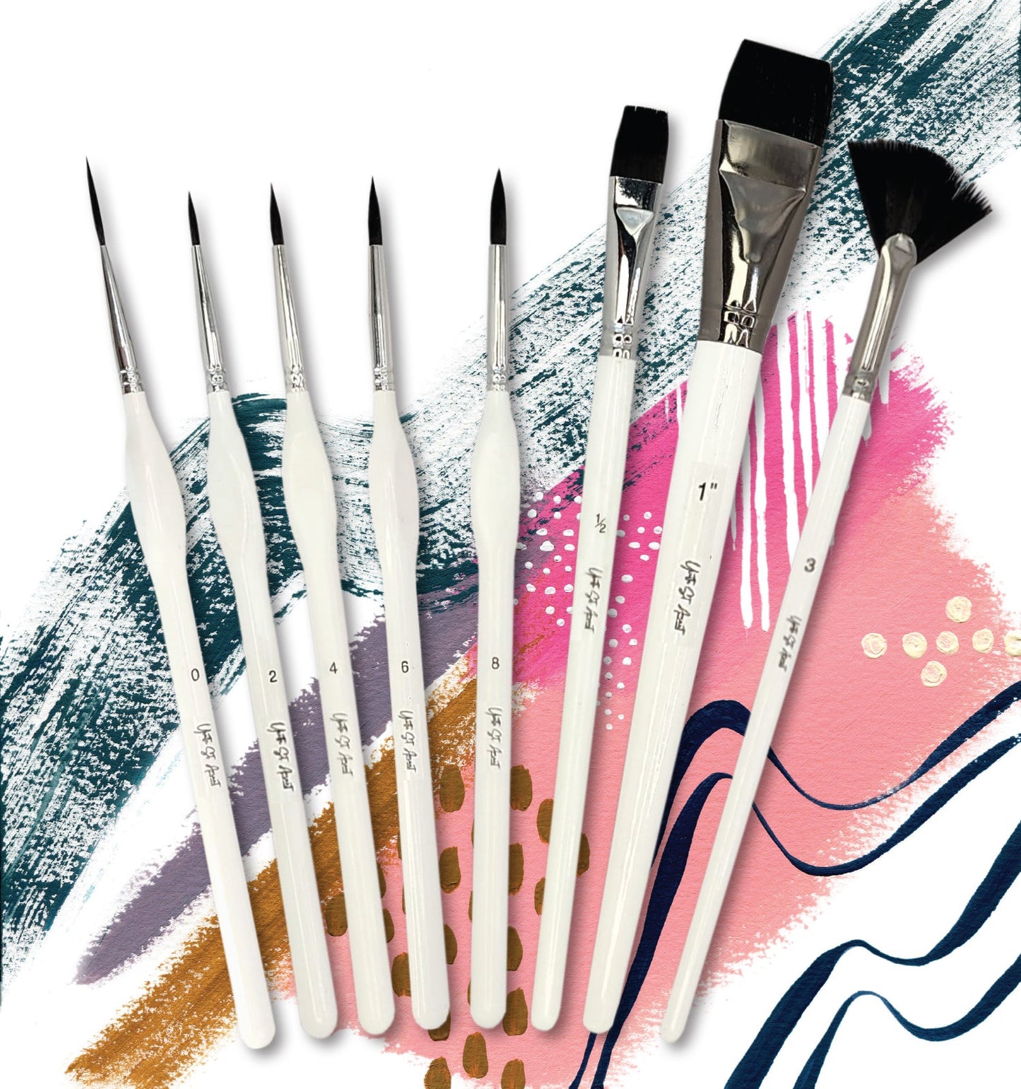 Yvette St. Amant Art Supplies - 8 Piece Premium Artist Brushes Set